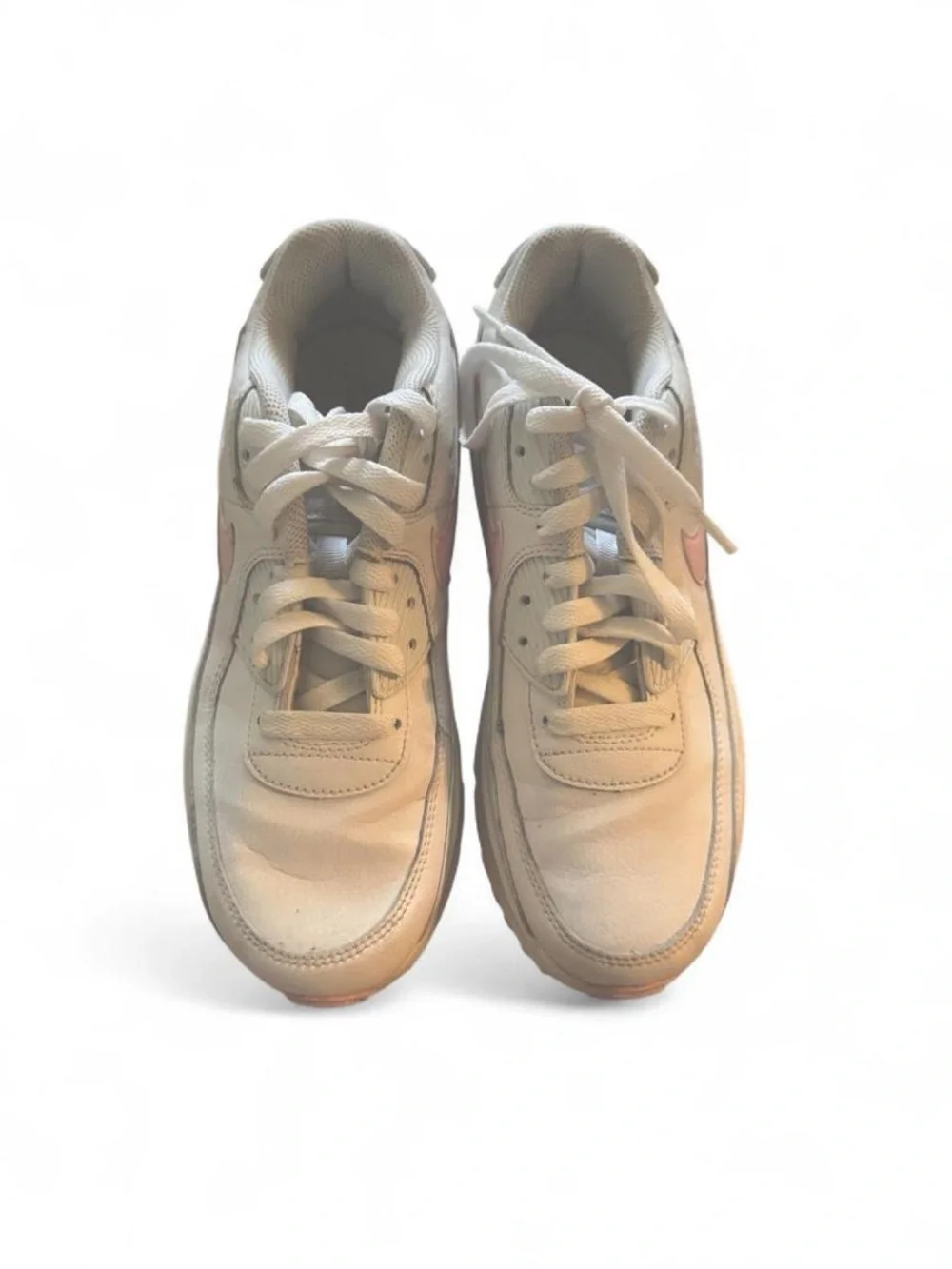 Nike Girl’s White Sneakers with Pink Swoosh Accent